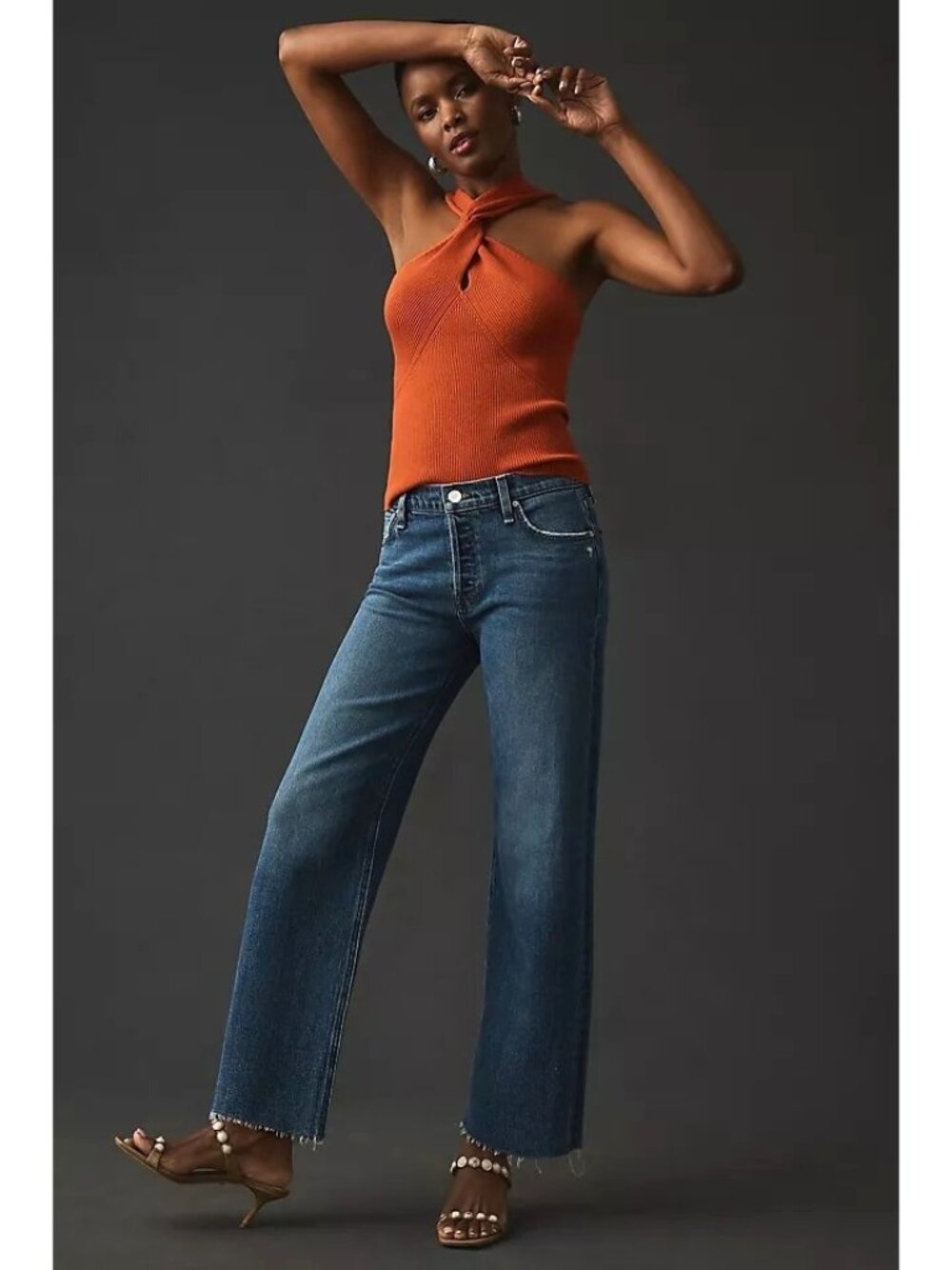 Hudson Rosie High Rise Wide Leg Jeans Wilder 31